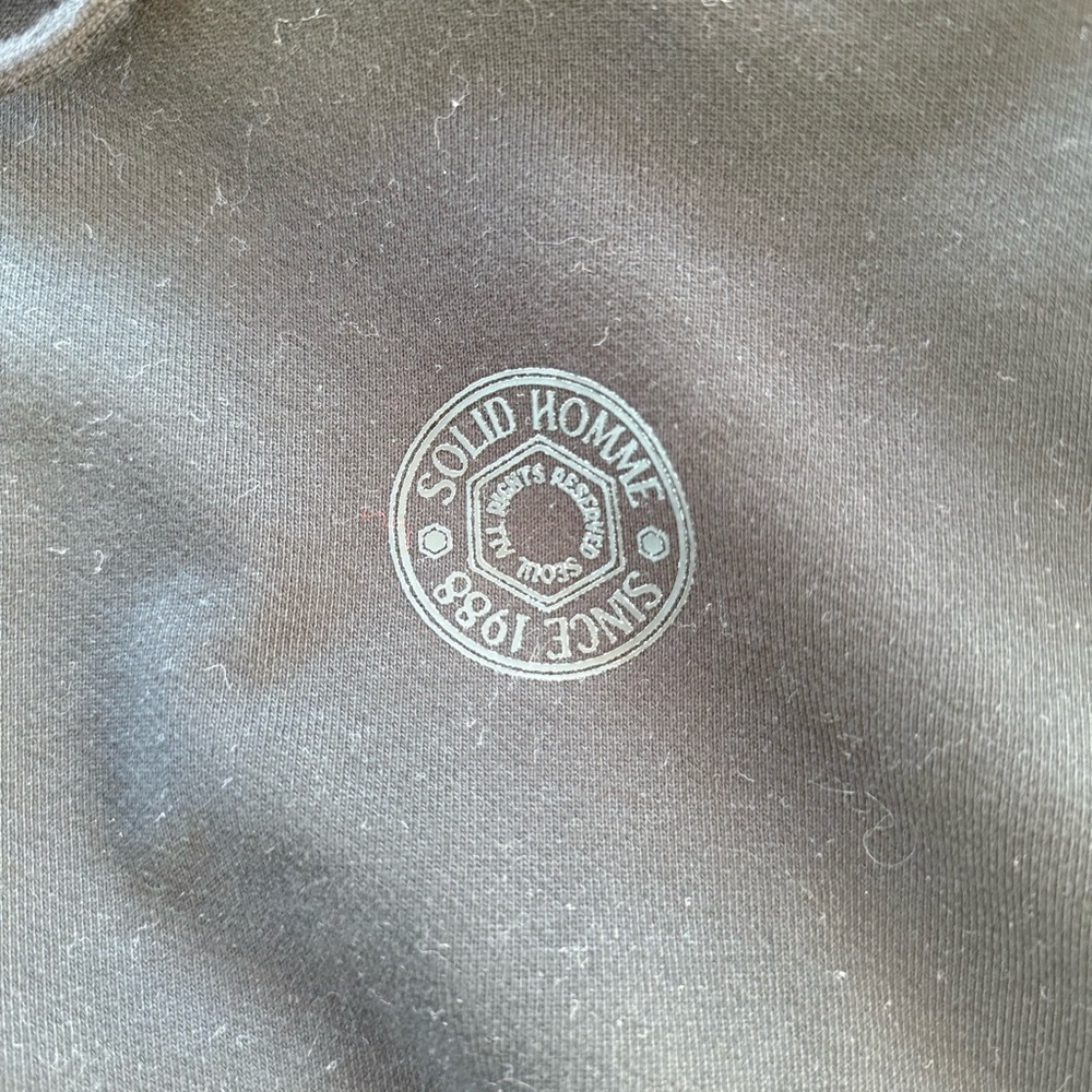 Solid Homme black quarter zip hooded hoodie sweater - Picture 3 of 5